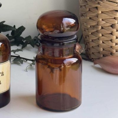 Банка аптечная цветное стекло 16 см Франция