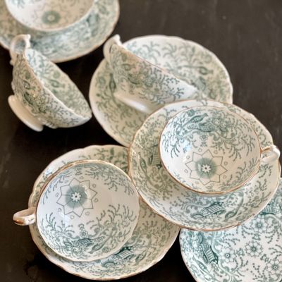 Чайная пара Harwood Pottery Green 150 мл фарфор 1860 годы