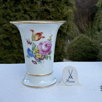 Ваза Meissen 19 см Мейсенский букет 1924-1934 гг Германия ручная роспись