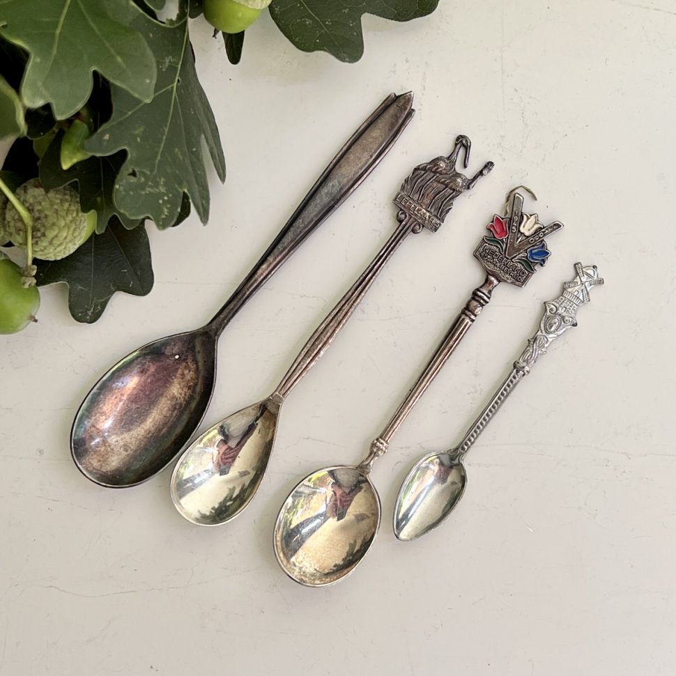 Ложка мельхиор набор 3 шт. разные