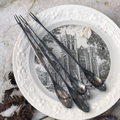 Вилка для ракообразных глубокое серебрение