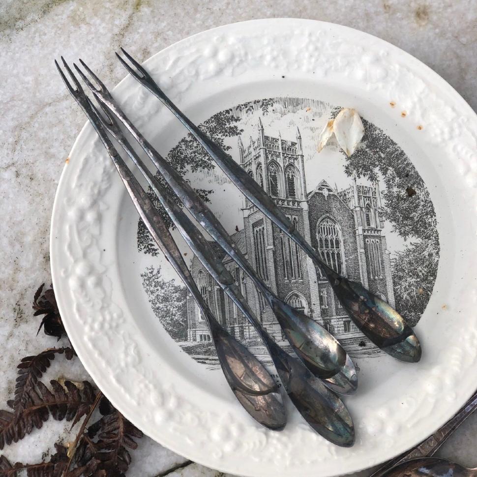 Вилка для ракообразных глубокое серебрение 