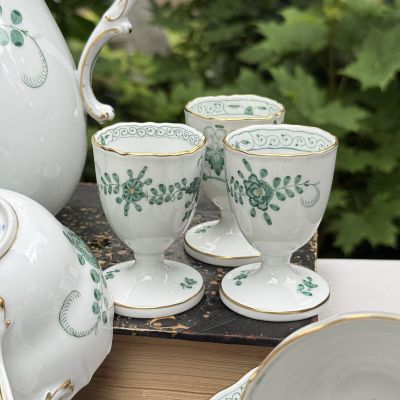 Подставка под яйцо Meissen Индийская живопись​ зеленая 1951 г. Германия