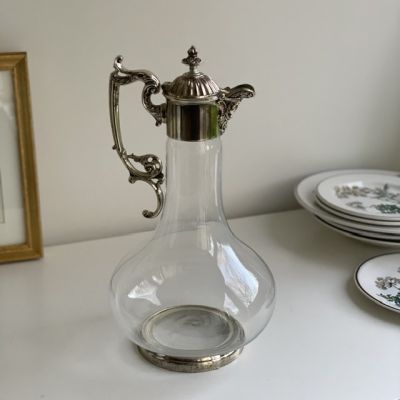 Графин 2 л с посеребрённой крышкой стекло