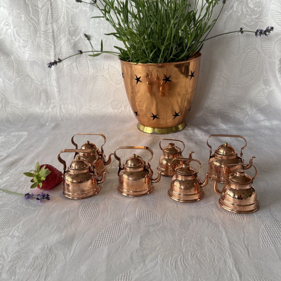 Чайник мини 7 см медь латунь