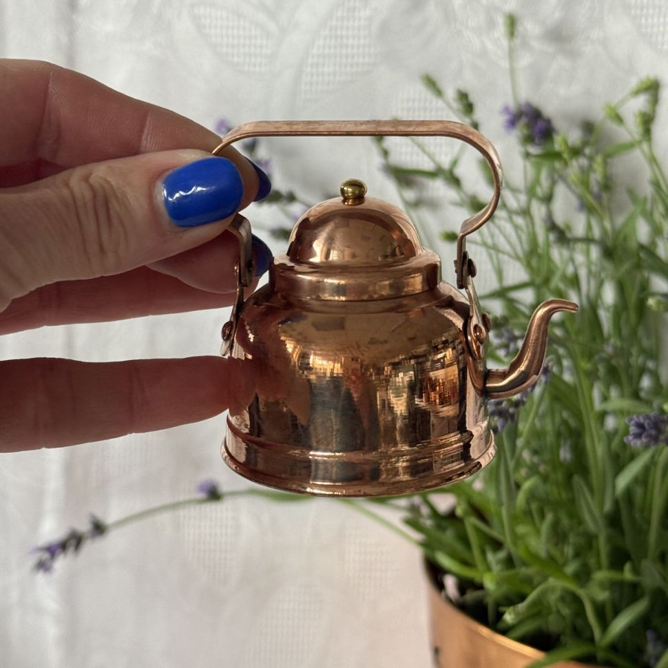 Чайник мини 7 см медь латунь