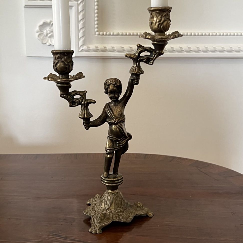 Подсвечник на две свечи 30 см регюль бронза Франция 