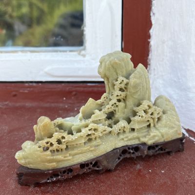 Статуэтка японский пейзаж 16 см резьба по камню