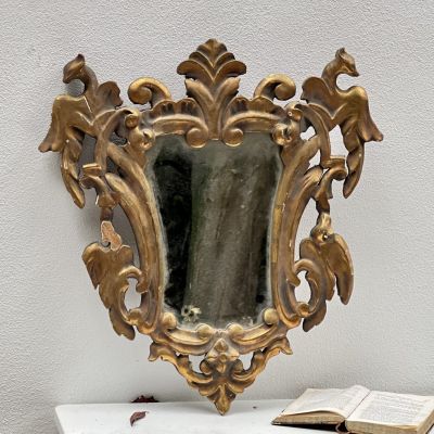 Зеркало 55х59 см в резной раме дерево Франция