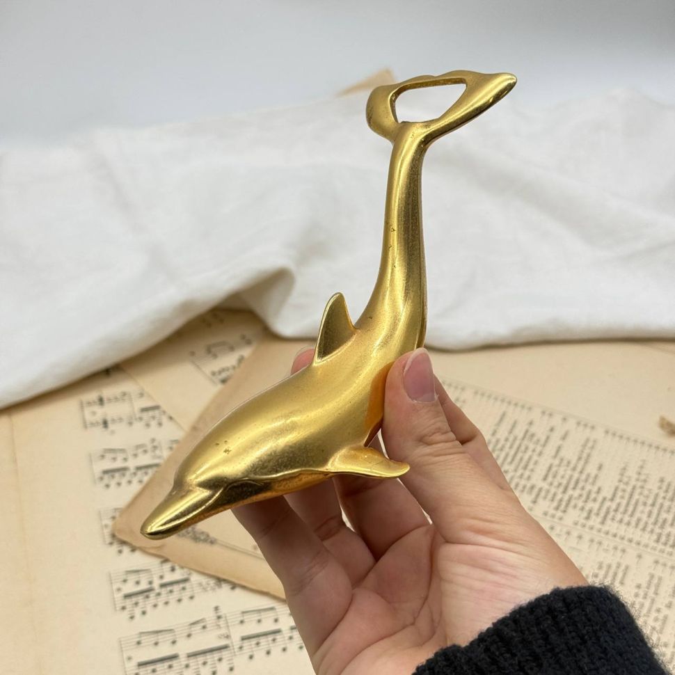 Открывалка BMF Дельфин золотой 17 см металлический сплав Германия