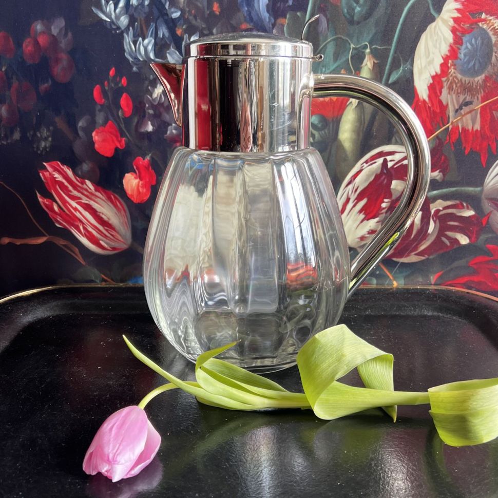 Кувшин с колбой 3 л хрустальное стекло серебрение