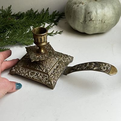 Подсвечник с ручкой 21 см бронза