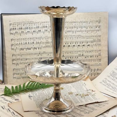 Ваза этажерка центр стола 35 см серебрение Франция 