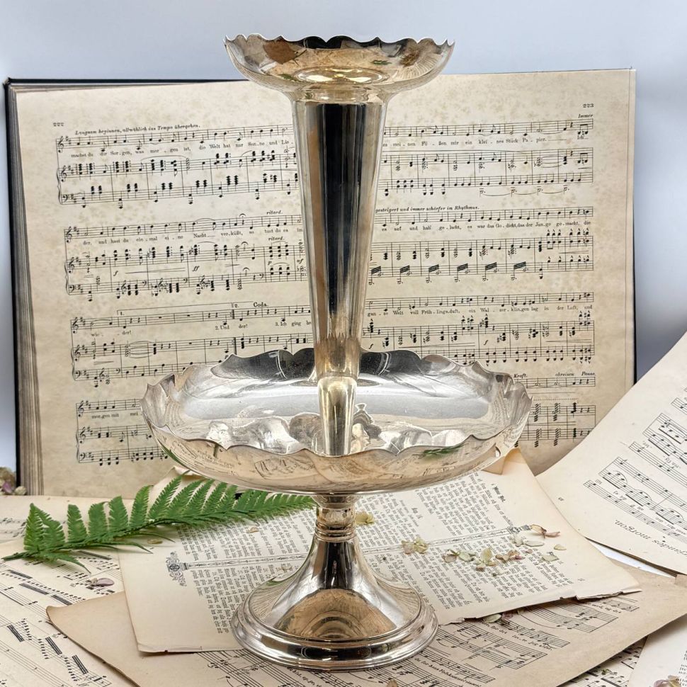 Ваза этажерка центр стола 35 см серебрение Франция 