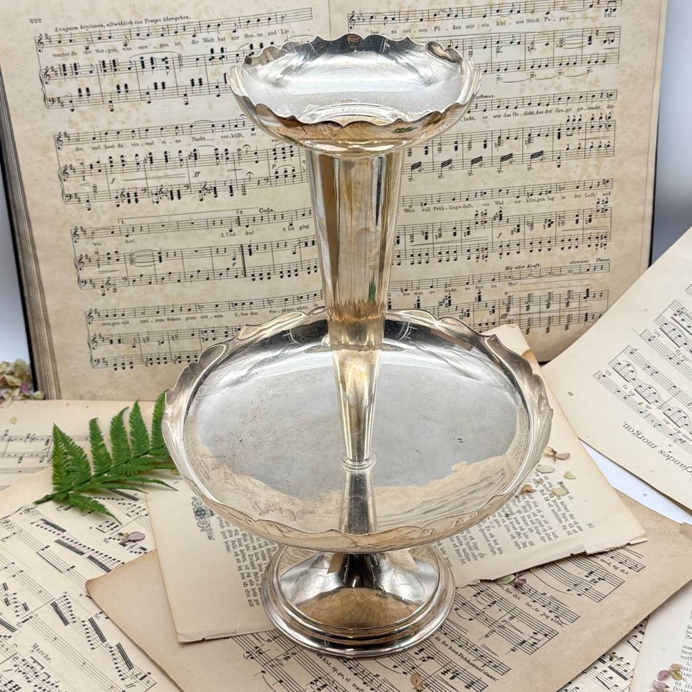 Ваза этажерка центр стола 35 см серебрение Франция 