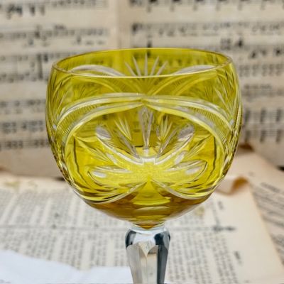 Бокал желтый 200 мл накладной хрусталь Германия