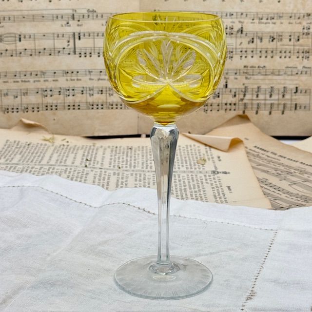 Бокал желтый 200 мл накладной хрусталь Германия