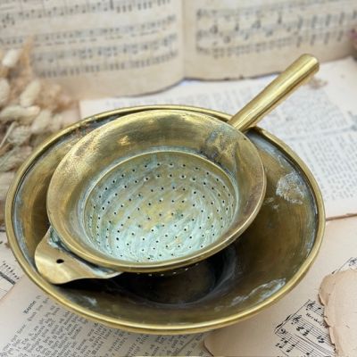 Дуршлаг и чаша 25 см набор 2 шт LION LE CORNU Франция латунь