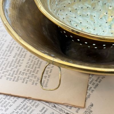 Дуршлаг и чаша 25 см набор 2 шт LION LE CORNU Франция латунь