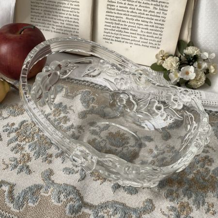 Конфетница корзинка 20 см хрустальное стекло