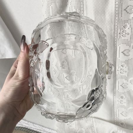 Конфетница корзинка 20 см хрустальное стекло