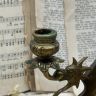 Подсвечник на одну свечу Дракон латунь 