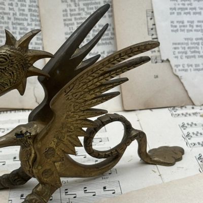 Подсвечник на одну свечу Дракон латунь 