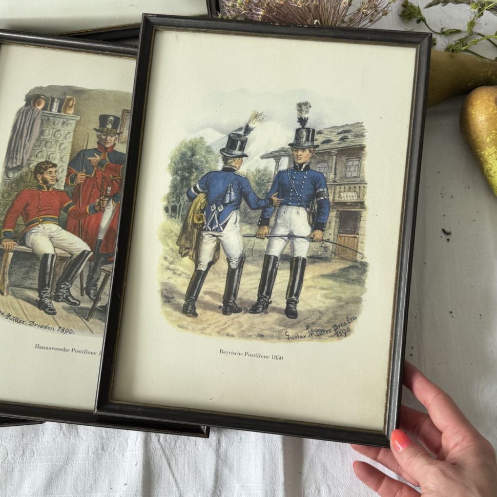 Картина репродукция Почтальоны Гановерской почтовой службы 23х31 см