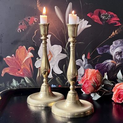 Подсвечник на круглом основании 27 см латунь Франция