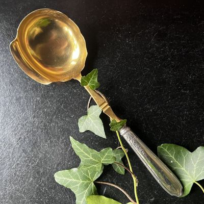 Ложка соусник Минерва 23 см серебро латунь Франция