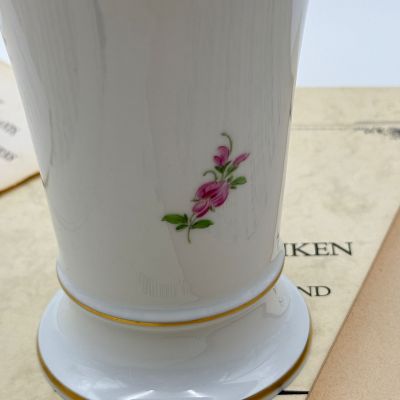 Ваза Meissen 17 см Мейсенский букет 1973 г Германия ручная роспись белая
