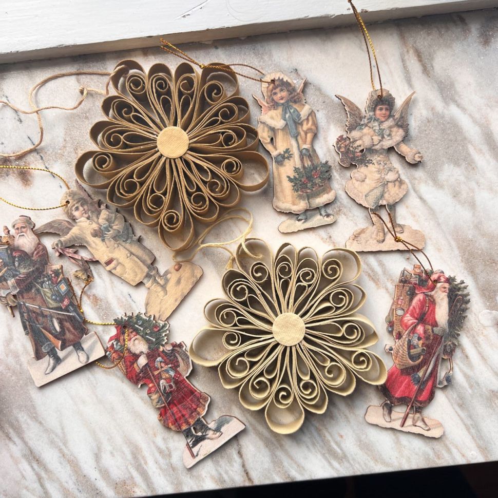 Подвес новогодний темный 10 см бумага