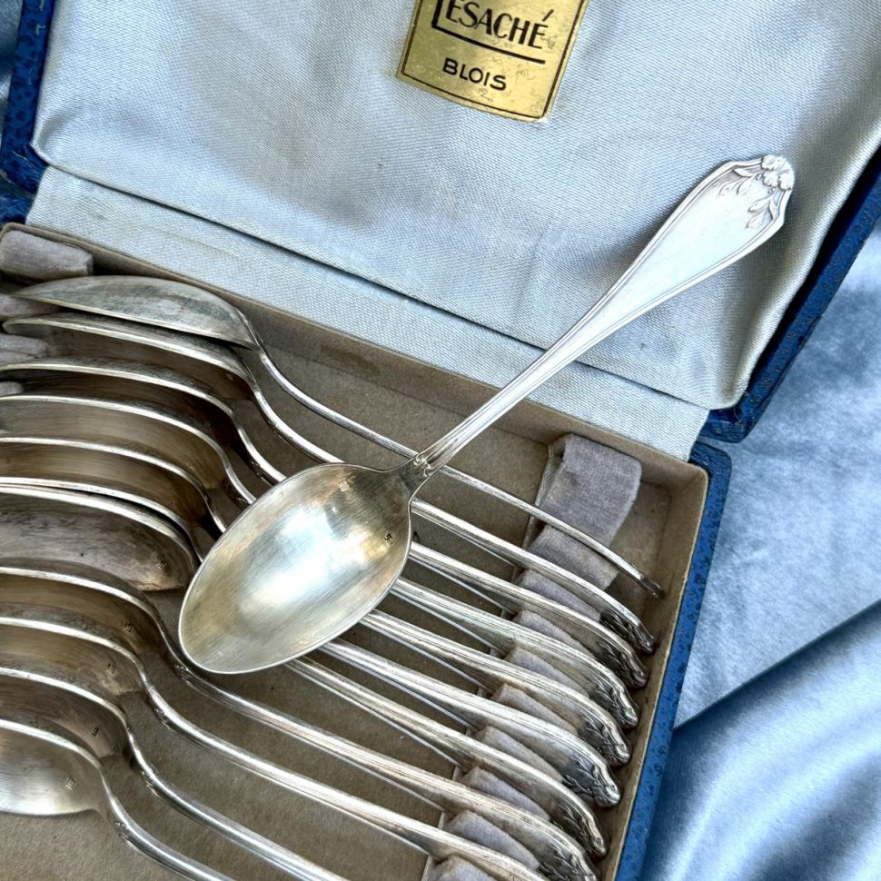 Ложка чайная 15 см серебрение Франция 