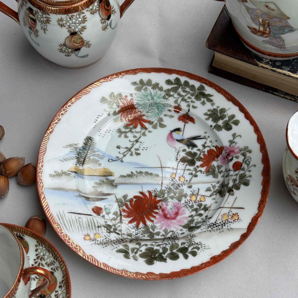 Тарелка Японский пейзаж 18 см фарфор Япония    