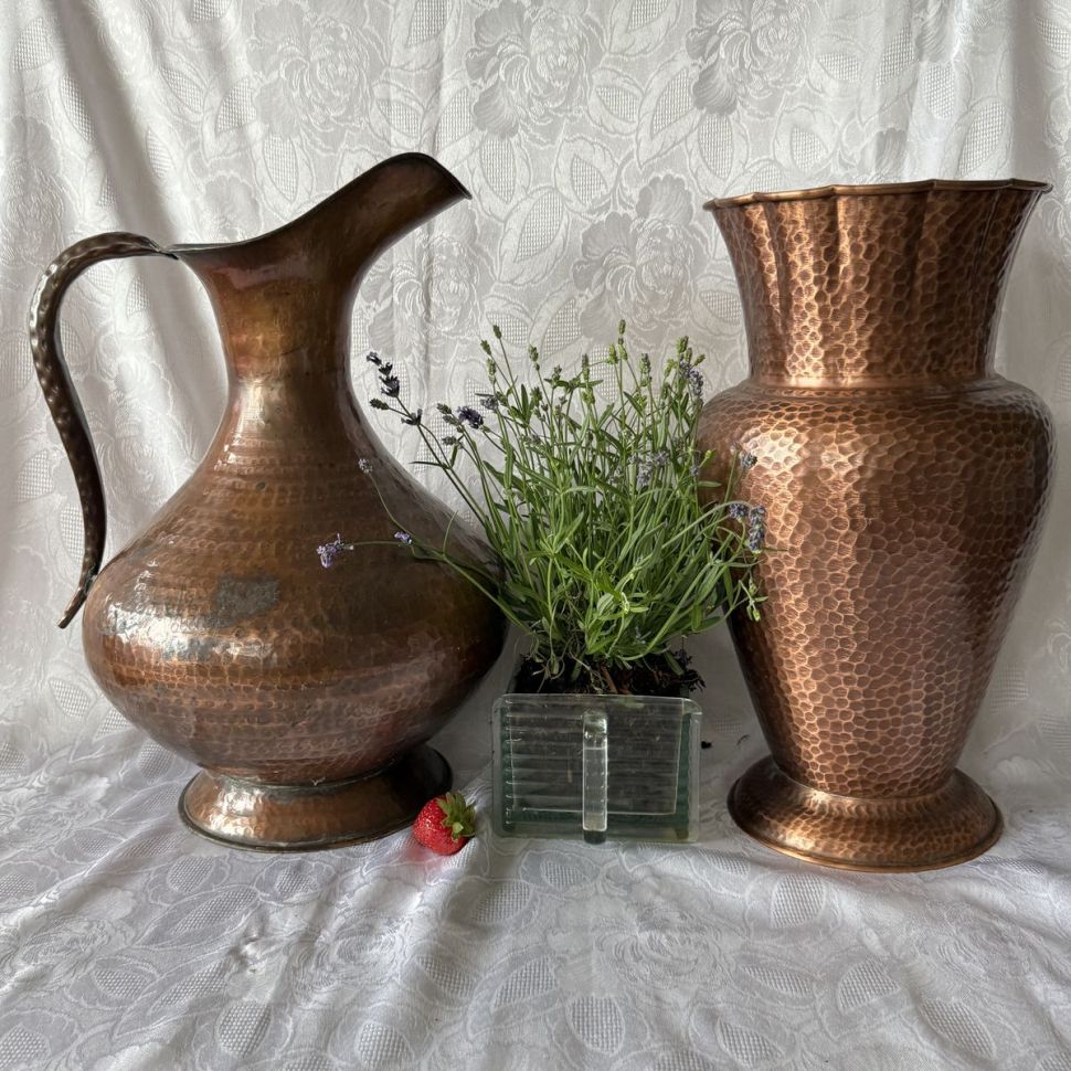 Кувшин с ручкой 47 см чеканка медь