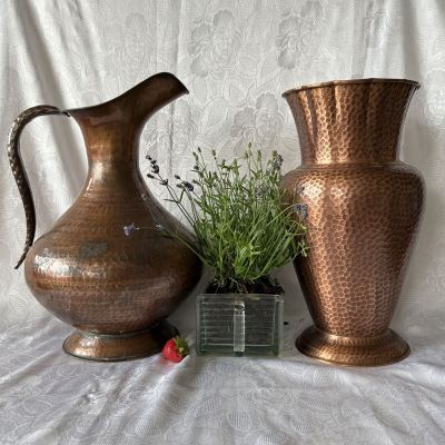 Кувшин с ручкой 47 см чеканка медь