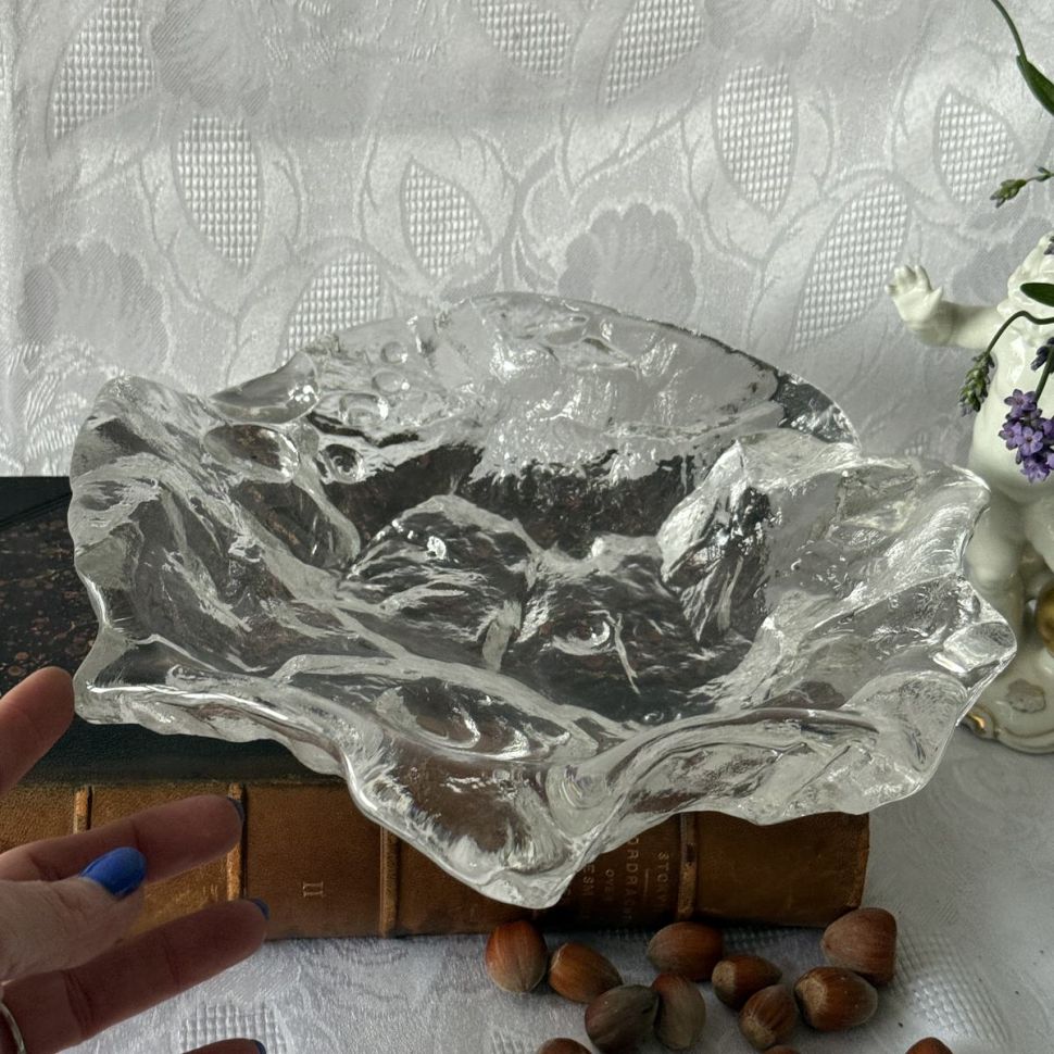 Блюдо Лёд 28 см хрусталь Швеция