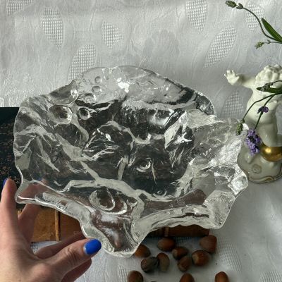 Блюдо Лёд 28 см хрусталь Швеция