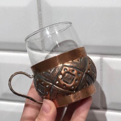 Кружка стакан в медном подстаканнике