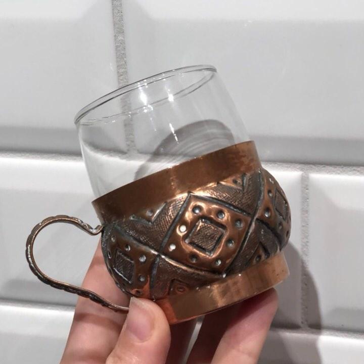 Кружка стакан в медном подстаканнике