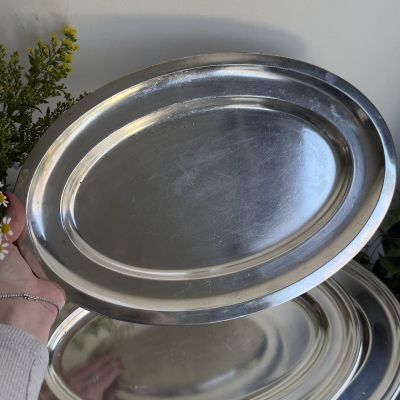 Блюдо поднос овальное WICKEMANN 55 см серебрение Бельгия