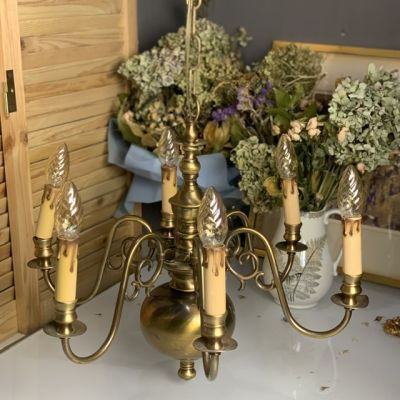 Люстра кафедральная 6 ламп 115х50 см латунь Голландия