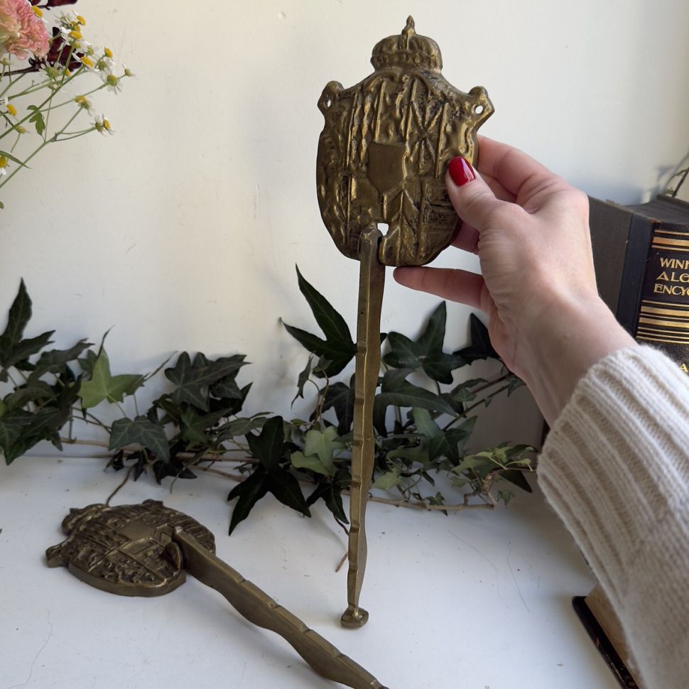 Вешалка крючок-раскладушка 37 см латунь Нидерланды