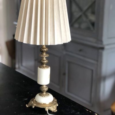 Лампа настольная 32 см латунь мрамор