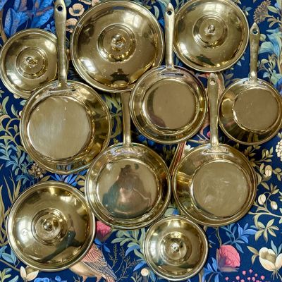 Ковш с крышкой набор 5 шт LION LE CORNU Франция латунь