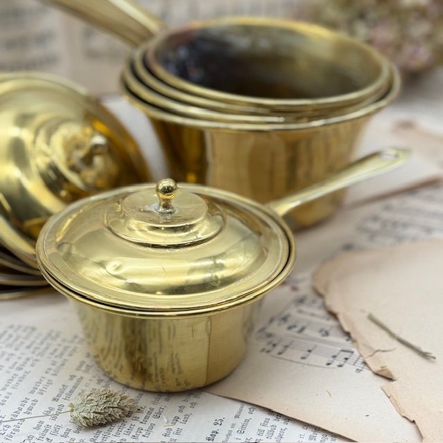 Ковш с крышкой набор 5 шт LION LE CORNU Франция латунь