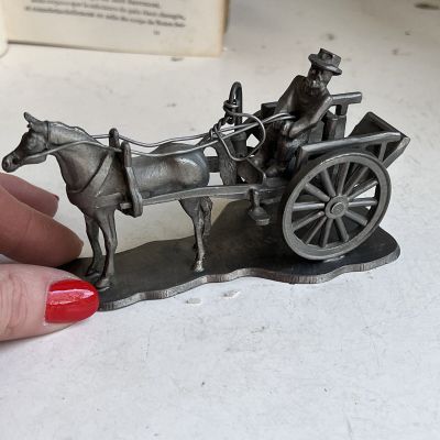 Статуэтка миниатюра Извозчик 12 см олово