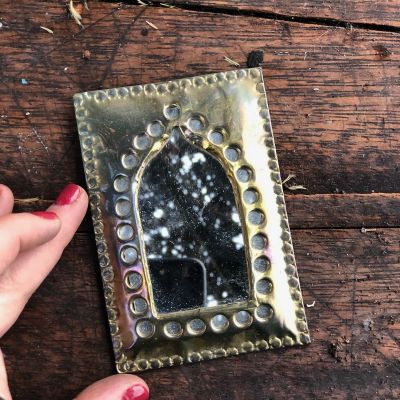 Зеркало подвесное латунь 11 см