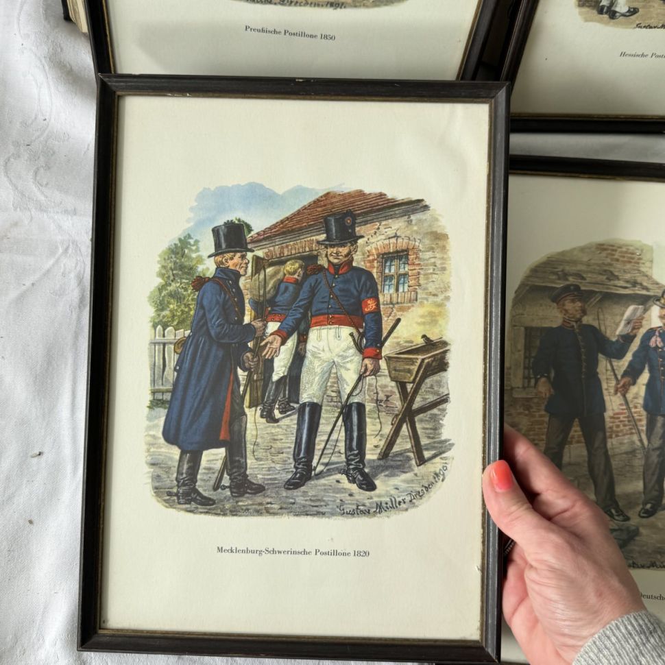 Картина репродукция Почтальоны Гановерской почтовой службы 23х31 см