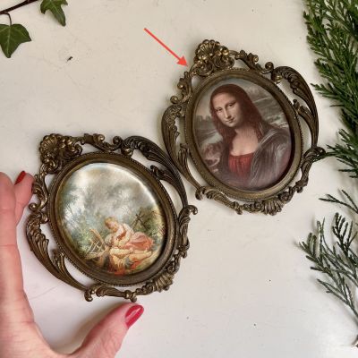 Картина Шелкография в бронзовой раме 13х11 см